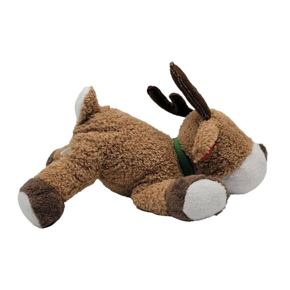 Carter's Christmas Reindeer Plush Brown 9" Antlers Green Scarf Red Ears Floppy - Picture 6 of 11